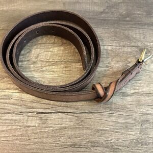 Frye Men Genuine Leather Belt‎ XL Brown Buckle Knot Detail Western Ranch Rodeo